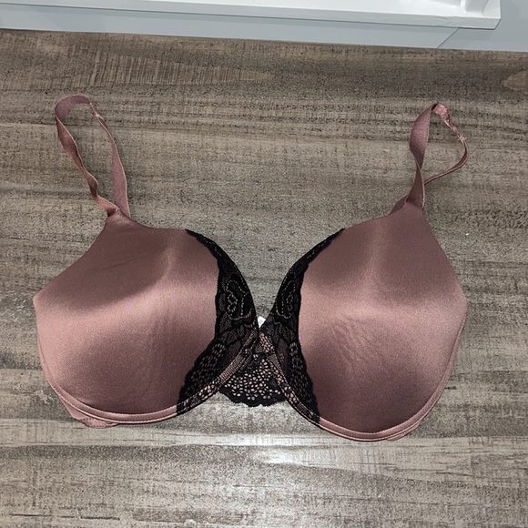 EUC Women’s Self Expressions by Maidenform Wirefree Dark Taupe/Lace Bra (36DD) - Picture 2 of 5